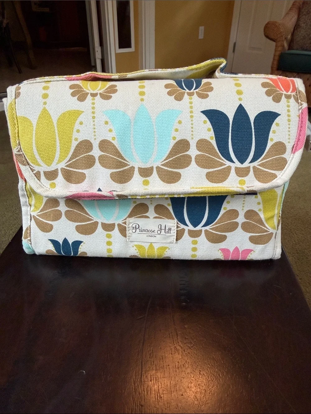 Primrose Hill Multicolor Floral Cosmetic Bag Set - Cream